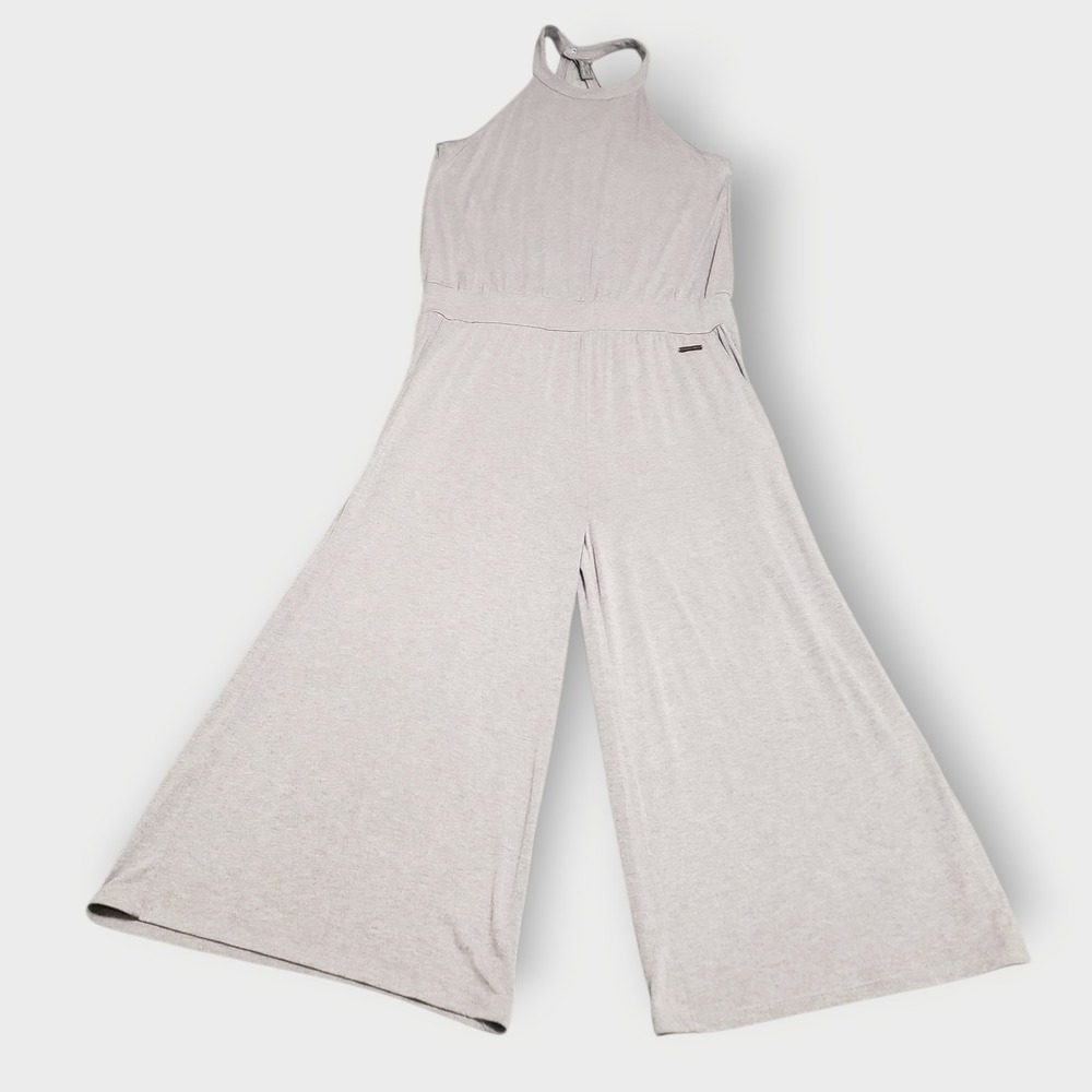 Sweaty Betty Serenity Culotte Jumpsuit Cropped Wide Leg Heather Gray Size L